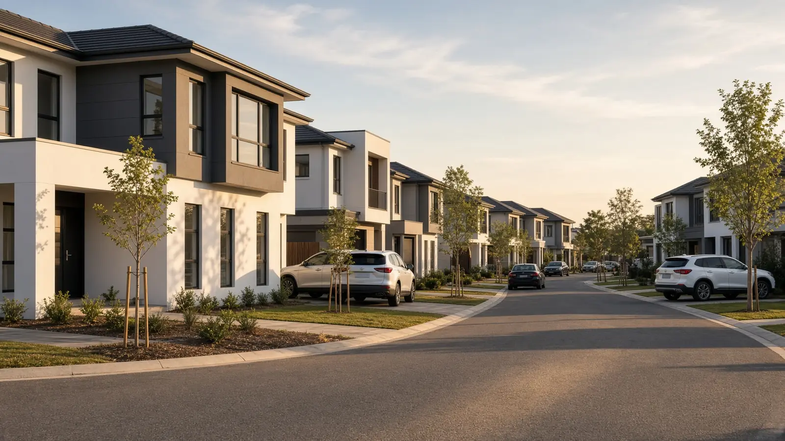 New housing estate streets in the Oran Park and Camden region