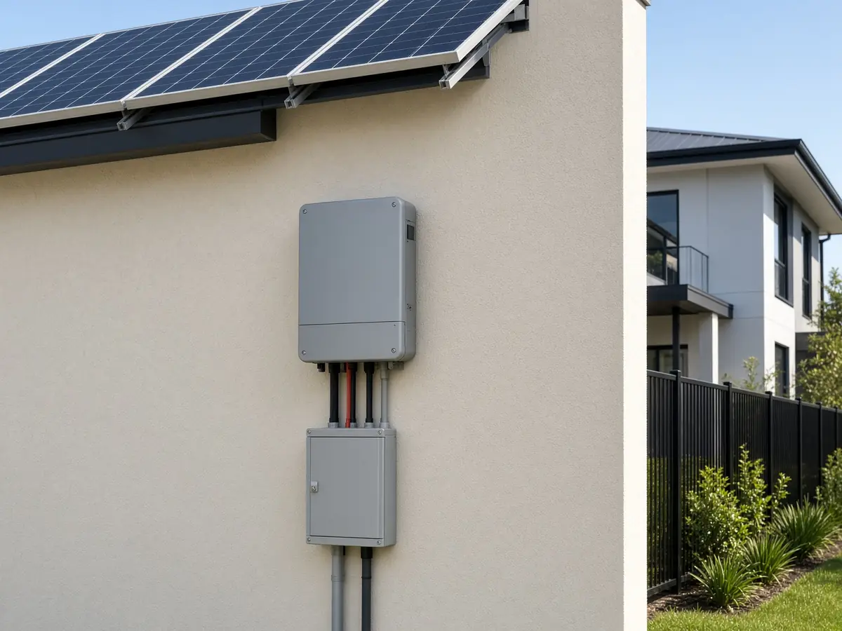 Solar inverter and battery-ready wiring on an Oran Park home